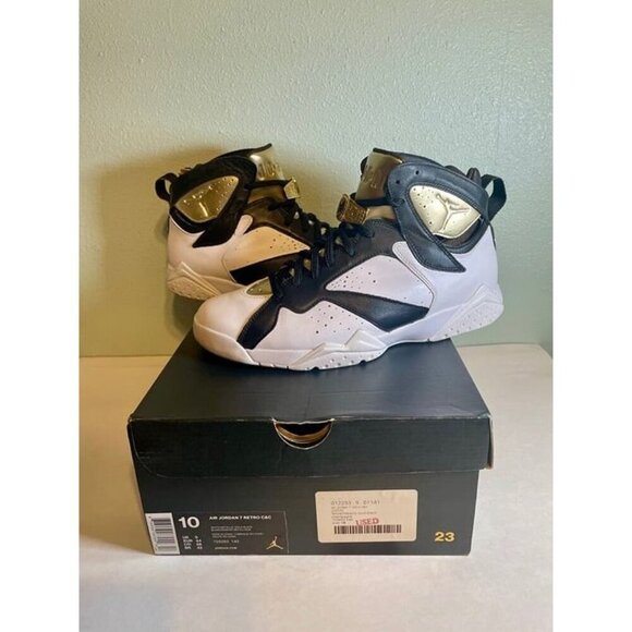 Air Jordan 7 Retro Champagne 725093-140 White Black Metallic Gold Men’s Size 10